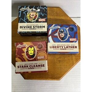 Dr. Squatch Marvel 3 Pack! Divine Storm, Stark Cleanse, Liberty Lather-5 oz Bars